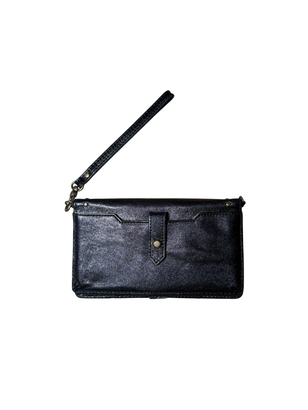 The Sak Black Leather Gold Studded Convertible Wristlet Wallet - Picture 3 of 7